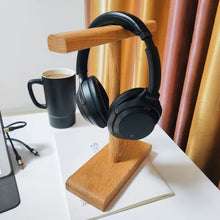 Load image into Gallery viewer, T Shape Wooden Stand Holder for Headset Display Shelf Desk Hanger Headphones Stands Storage Brackets Home Storage Organizer