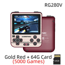 Load image into Gallery viewer, ANBERNIC RG351V Handheld Game Player 2500 Classic Games IPS Screen 64G Card RK3326 Retro Game 351V Glass Portable Game Console