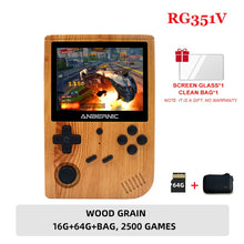 Load image into Gallery viewer, ANBERNIC RG351V Handheld Game Player 2500 Classic Games IPS Screen 64G Card RK3326 Retro Game 351V Glass Portable Game Console
