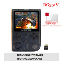 Load image into Gallery viewer, ANBERNIC RG351V Handheld Game Player 2500 Classic Games IPS Screen 64G Card RK3326 Retro Game 351V Glass Portable Game Console