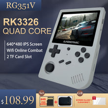 Load image into Gallery viewer, ANBERNIC RG351V Handheld Game Player 2500 Classic Games IPS Screen 64G Card RK3326 Retro Game 351V Glass Portable Game Console