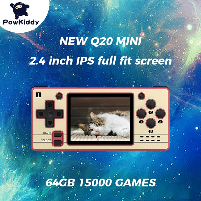 POWKIDDY Q20 MINI Open Source 2.4 Inch OCA Full Fit IPS Screen Handheld Game Console Retro PS1 New Game Players Children's gifts