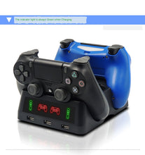 Load image into Gallery viewer, Portable 4 in 1 PS4 Controller Charger Dock Station for Playstation 4 PS4 PSVR VR Move Charging Stand for PS MOVE Controllers