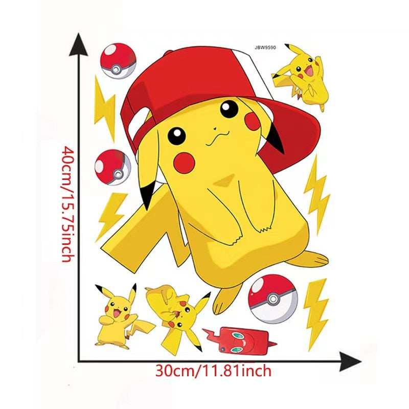 Anime Pokemon Amovible Stickers Muraux Kawaii Autocollants