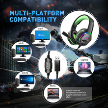 Load image into Gallery viewer, EKSA E1000 Gaming Headphones With Noise Cancelling Microphone RGB Light 7.1 Surround Sound Wired Gaming Headset Gamer For PS4 PC
