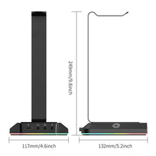 Load image into Gallery viewer, Headphones Stand EKSA W1 7.1Surround Gaming Headset Holder RGB with 2 USB and 3 3.5mm Ports for Gamer PC Accessories