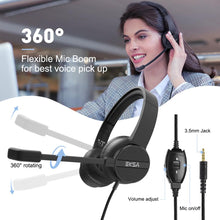 Load image into Gallery viewer, EKSA H12 Wired Headphones with Microphone for PC/PS4/Xbox Gaming Headset Gamer 3.5mm On-Ear Call Centre/Traffic/Computer Headset