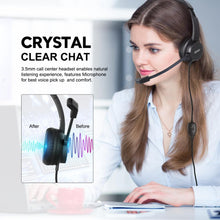 Load image into Gallery viewer, EKSA H12 Wired Headphones with Microphone for PC/PS4/Xbox Gaming Headset Gamer 3.5mm On-Ear Call Centre/Traffic/Computer Headset