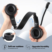 Load image into Gallery viewer, EKSA H12 Wired Headphones with Microphone for PC/PS4/Xbox Gaming Headset Gamer 3.5mm On-Ear Call Centre/Traffic/Computer Headset