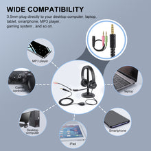 Load image into Gallery viewer, EKSA H12 Wired Headphones with Microphone for PC/PS4/Xbox Gaming Headset Gamer 3.5mm On-Ear Call Centre/Traffic/Computer Headset
