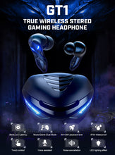 Load image into Gallery viewer, EKSA GT1 Gaming Earphone Bluetooth 5.0 Wireless Headphones with Microphone 38ms Low Latency TWS Wireless Earbuds Music/Game Mode