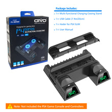 Load image into Gallery viewer, for PS4 Dual Controller Charger Console Vertical Cooling Fan Stand Charging Station For SONY PS4/PS4 Slim/PS4 Pro Accessories
