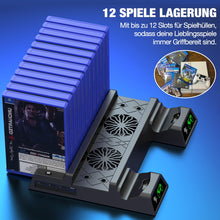 Load image into Gallery viewer, For PS4/PS4 Slim/PS4 Pro Vertical Cooling Stand With Fan Dual Controller Charger Charging Station For SONY Playstation 4 Cooler