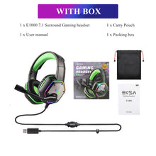 Load image into Gallery viewer, Gaming Headphone For PC/PS4/PS5 EKSA E1000 7.1 Surround RGB Gaming Headset Gamer USB Wired Headphones with Noise Cancelling Mic