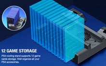 Load image into Gallery viewer, For PS4/PS4 Slim/PS4 Pro Vertical Cooling Stand With Fan Dual Controller Charger Charging Station For SONY Playstation 4 Cooler