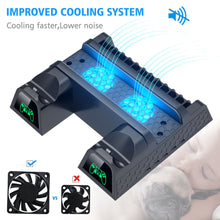 Load image into Gallery viewer, for PS4 Dual Controller Charger Console Vertical Cooling Fan Stand Charging Station For SONY PS4/PS4 Slim/PS4 Pro Accessories