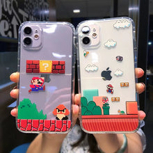 Load image into Gallery viewer, Super Mario Bros Transparent Phone Case For iPhone 13 12 11 Pro Max Mini XR XS MAX 8 X 7 SE 2020 Back Cover