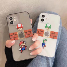 Load image into Gallery viewer, Super Mario Bros Transparent Phone Case For iPhone 13 12 11 Pro Max Mini XR XS MAX 8 X 7 SE 2020 Back Cover