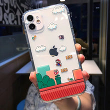 Load image into Gallery viewer, Super Mario Bros Transparent Phone Case For iPhone 13 12 11 Pro Max Mini XR XS MAX 8 X 7 SE 2020 Back Cover