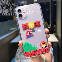 Load image into Gallery viewer, Super Mario Bros Transparent Phone Case For iPhone 13 12 11 Pro Max Mini XR XS MAX 8 X 7 SE 2020 Back Cover