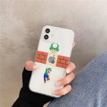 Load image into Gallery viewer, Super Mario Bros Transparent Phone Case For iPhone 13 12 11 Pro Max Mini XR XS MAX 8 X 7 SE 2020 Back Cover
