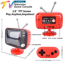 Load image into Gallery viewer, Wolsen Retro Handheld Game Console Mini Game Player With 300 Classic Game Mini TV Style Game Machine With Wireless Controller