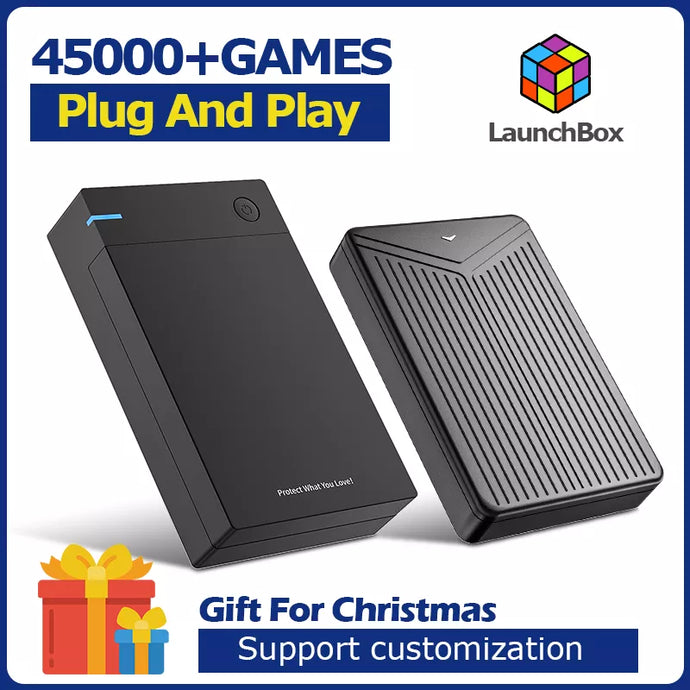 Launchbox Hard Drive Built-in 45000 Retro Games For PSP/PS3/PS2/PS1/Game Cube/X BOX Portable HDD For Windows PC Gift For Kids