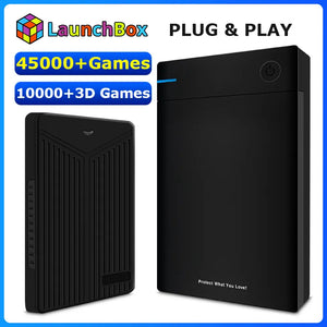 Plug And Play HDD Launchbox External Hard Drive Built-in 50000+ Retro Games Hard Disk For PS3/PS2/PS1/GameCube/SS/N64/WII/NES