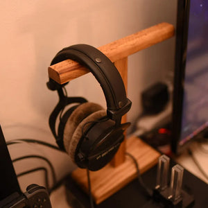 T Shape Wooden Stand Holder for Headset Display Shelf Desk Hanger Headphones Stands Storage Brackets Home Storage Organizer