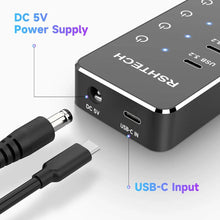 Load image into Gallery viewer, RSHTECH ST07C USB C HUB 7-IN-1 3.2 Gen 2 Type-C Adapter Individual Touch Switches Multiport USB Hubs Splitter for Laptop Macbook