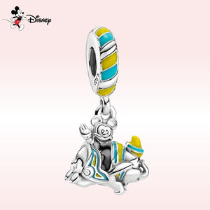 Donald Duck Mickey Mouse 925 Sterling Silver Disney Hot Air Balloon Charms Fit For Pandora Bracelet Bangle DIY Jewelry Making