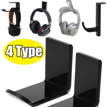 Load image into Gallery viewer, 4 Types Universal Headphone Stand Holder Punch-free Desk Wall Mounted Headset Hanger Adhesive Headphones Display Rack Hook