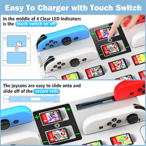 OIVO For Switch Joycon Charger Switch Game Storage Tower Pro Controller Holder For Nintendo Switch OLED Charging Dock Station