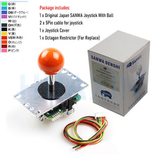 Load image into Gallery viewer, Original Japan Sanwa Joystick JLF TP 8YT Fighting Rocker With Topball 5pin Wire Jamma Arcade Vending Game PC PS3 XBOX Kit DIY