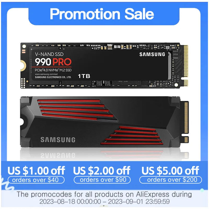 SAMSUNG original 990 Pro/980 Pro SSD 1TB 2TB NVMe PCIe 4.0 M.2 2280 Drives  for PS5 PlayStation5 Laptop Mini PC Gaming Computer - AliExpress