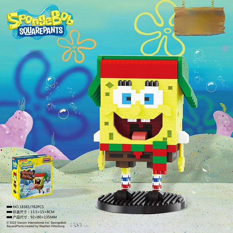 SpongeBob SquarePants Micro particles Block City  Patrick Star Squidward  Charm Kids Toys Birthday Gifts