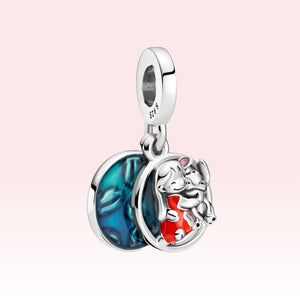 Disney Hot Sell Mouse Charms 925 Sterling Silver Original Beauty Girl Charms Fit For Pandora Bracelet Bangle DIY Jewelry Making