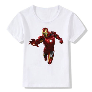 Marvel Boys Girls T-Shirts Ironman Print Baby Kids T Shirt Disney Avengers Clothes Tops Superhero Tees Summer Casual Costumes