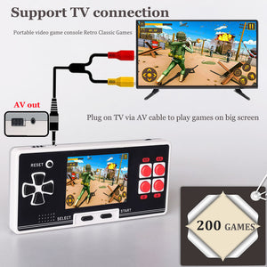 Portable Handheld Game Console Built in 8 Bit 200 Classic Video Game Support Dual wireless joystick 2.8 inch Retro Console