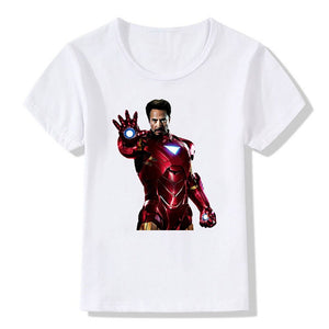 Marvel Boys Girls T-Shirts Ironman Print Baby Kids T Shirt Disney Avengers Clothes Tops Superhero Tees Summer Casual Costumes