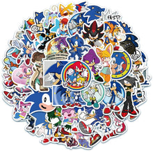 Load image into Gallery viewer, 50pcs/set SUPER SONIC Sticker toy SONIC WITH RING/EMERALD SHADOW Collectible Model Action Figure Toys for Birthday Gift