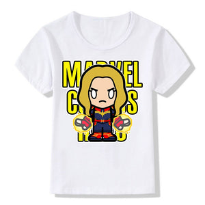 Marvel Avengers Kids T-Shirt Disney Super Hero Iron Man Hulk Kawaii Letter Print Tshirts Children Cute Casual Clothes Tops Tees