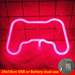 Gamepad Neon Light Sign LED Neon Light USB Powered Table Lamp for Game Room Decor Xmas Party Holiday Wedding Home Decor Gift