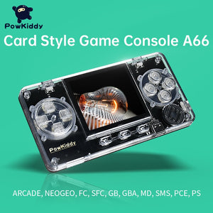 POWKIDDY A66 TRIMUI Ultra-Small Mini Transparent Metal Shell Game Console Supports Adding ROM