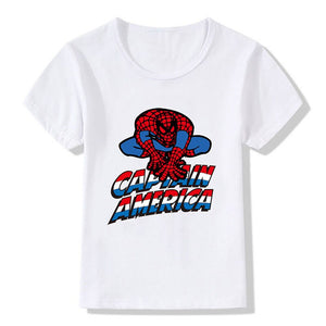 Marvel Spiderman Kids T-Shirt Fashion Summer Characters Printing T Shirt The Avenger Clothes Tops Baby Boys Girls Costume Tees