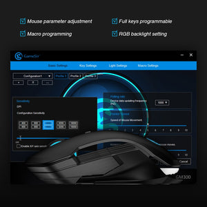 GameSir GM200 / GM300 / GM500 Wireless Gaming Mouse with Magnetic Side Plates Counterweight, Super Lightweight OR Mouse Pad