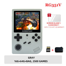 Load image into Gallery viewer, ANBERNIC RG351V Handheld Game Player 2500 Classic Games IPS Screen 64G Card RK3326 Retro Game 351V Glass Portable Game Console