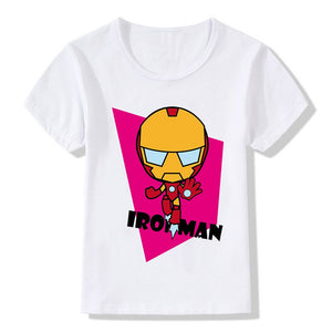 Marvel Avengers Kids T-Shirt Disney Super Hero Iron Man Hulk Kawaii Letter Print Tshirts Children Cute Casual Clothes Tops Tees