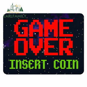 Game Over Insert Coin Arcade 43cm x 40cm for Big Car Stickers Window Decal Vinyl Car Door Wall Vehicle Decoration