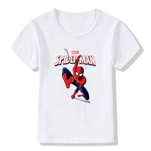 Marvel Spiderman Kids T-Shirt Fashion Summer Characters Printing T Shirt The Avenger Clothes Tops Baby Boys Girls Costume Tees